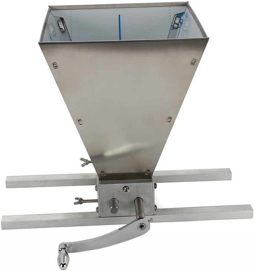 4L Electric Grain Grinder Barley Feed Malt Crusher Grain Mill Homebrew with Hopper 2 Rollers, Stainless steel, for Rice, Corn, Grain, Coffee, Wheat