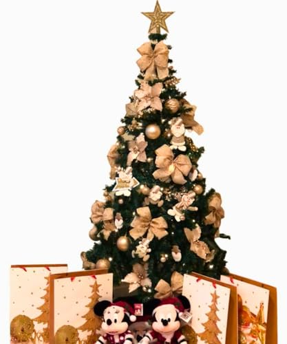 Árvore de Natal Completa Enfeites Pisca Led 1,80MT 600 Galhos (Dourado, 127V)