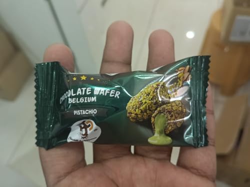 Image of Choco Pistachio Chocosticks (24 Pieces) | Belgian Cream Filled Chocolate Sticks | UAE Imported Premium Pistachio Snack | Vegetarian Luxury Chocolate Pack