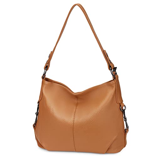 Image of YALUXE Women's Real Leather Shoulder Bags Hobo Handbag Purse Crossbody Bag