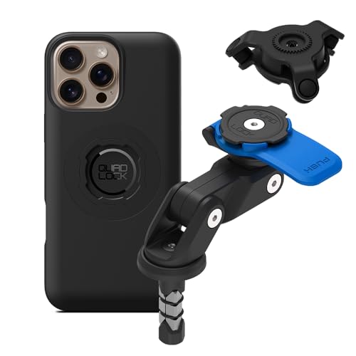 Quad Lock Fork Stem Motorcycle Phone Mount (V2) with MAG Phone Case and Vibration Dampener for iPhone 16 Pro Max