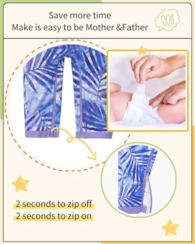 Image of weVSwe Baby Girl Toddler UPF 50+ Rash Guard Swimsuit Sun Protection Beachwear Zipper Bathing Suit 0-3 Years