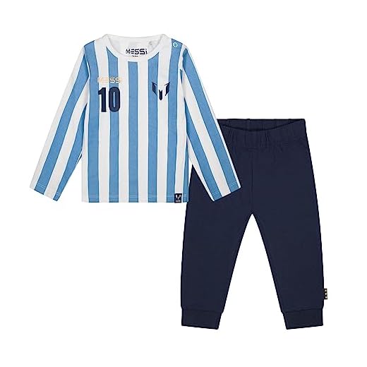 Messi Pijama De Bebé, Conjunto de Pijama Blanco/Azul, Ropa Oficial Niños