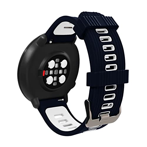 SeaFicco Silikon Armband Kompatibel mit Polar Ignite 3 /Polar Ignite 2 /Polar Pacer, 20mm Armbänder Schnellspanner Wechselarmband Sport Uhrenarmband Fitness Ersatzband (Navy/Weiß) Cover