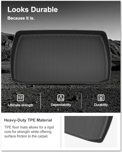 KIWI MASTER Cargo Mat for 2018-2026 Honda Odyssey, Custom Fit All Weather Rear Cargo Liner, Heavy Duty TPE Tray Trunk Mat, Black - 4