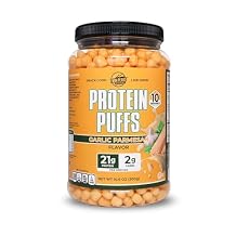 Twin Peaks Protein Puffs - Garlic Parmesan, Keto Friendly, Low Carb Snack 300g, 21g Protein, 2g Net Carbs, High Protein, Healthy Crunchy Snack