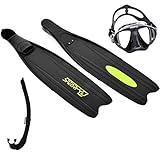 SpearPro Freediving Complete Set – Free Diving Long Fins, Low Volume Mask, Stealth Snorkel –...