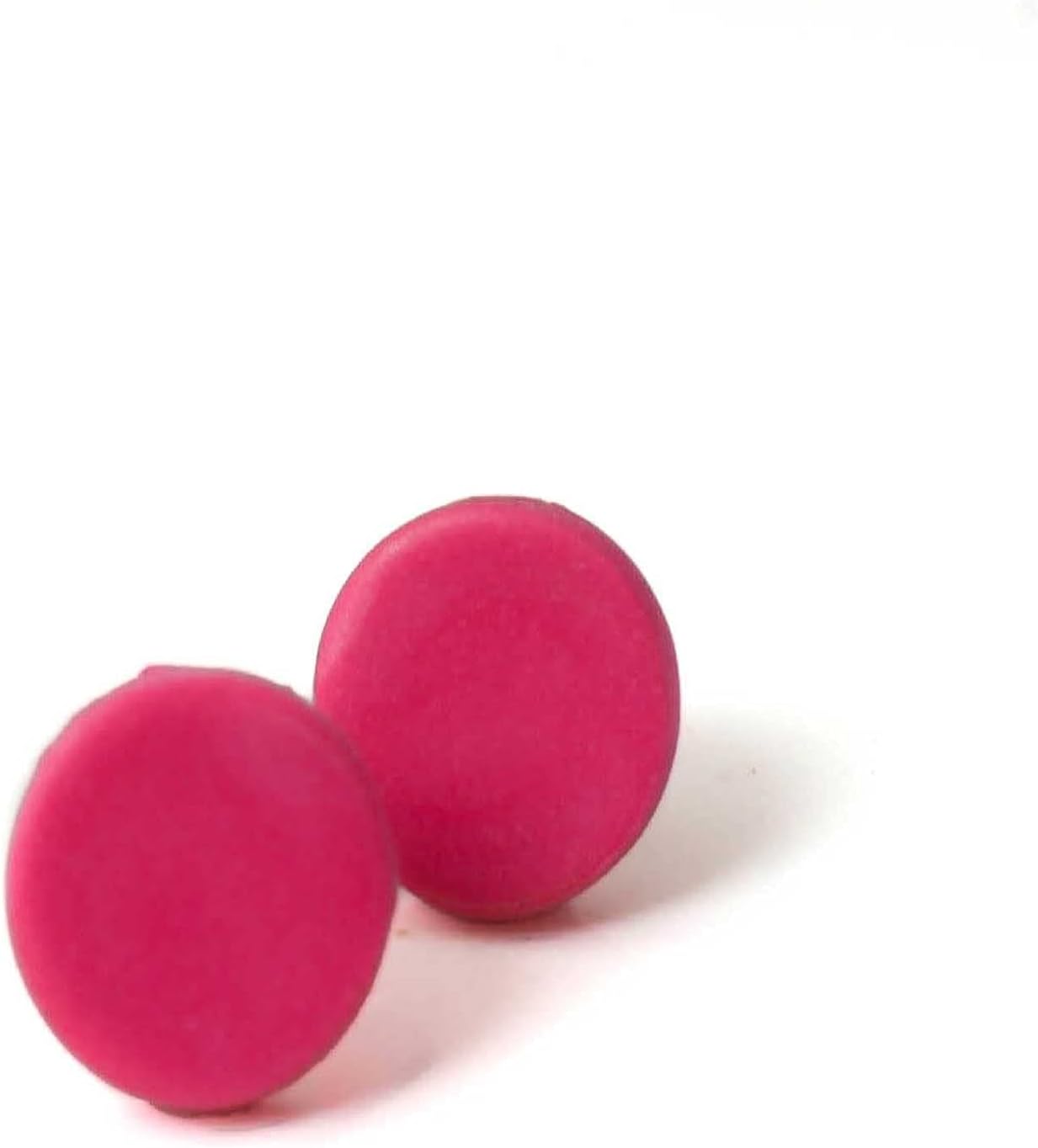 Cerise Pink Round Stud Earrings for Women, Clay Geometric Jewellery Gifts for Her Under 10, Small (10mm)