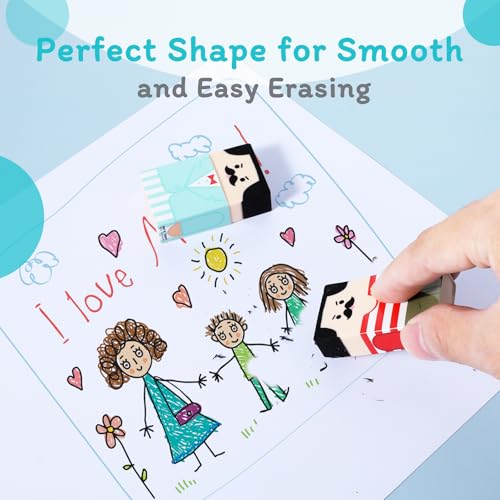 Mabor 4 peças de borrachas fofas, borrachas divertidas para tios carecas, borrachas de mesa, de pelo