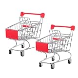 Chariot de supermarché de stockage miniature - non seulement un petit caddie décoratif pour votre bureau, mais aussi un jouet de rangement pour garder votre table organisée, un jouet de jeu pour enfants
