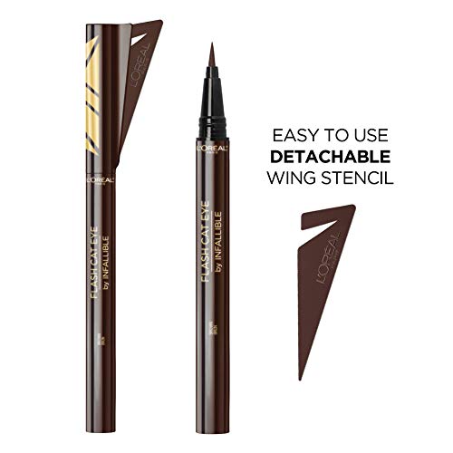 L'Oreal Paris Makeup Infallible Flash Cat Eye Waterproof Liquid Eyeliner, Brown