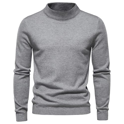 JEKE-DG Men's Knitted Slim Fit Long Sleeve Pullover Turtleneck Comfort Basic Sweater Casual Solid Fall Winter Sweaters
