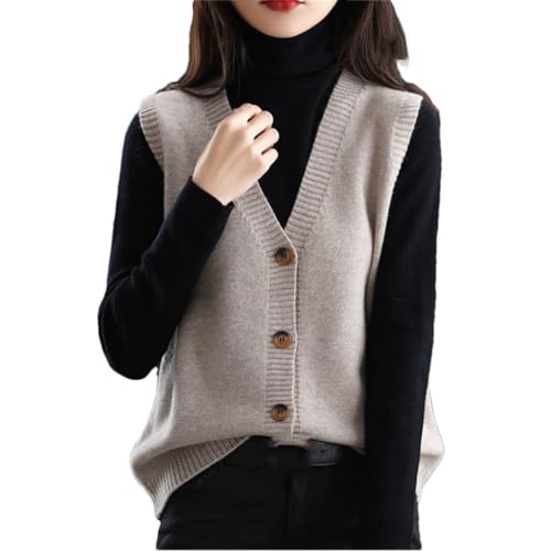 Cárdigan Casual para Mujer con Cuello En V Y Botones Sueltos Sin Mangas