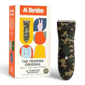 MERIDIAN The Trimmer Original – Body Hair Trimmer for Men, Electric Shaver for Pubic Hair, Chest, Legs & Bikini, Waterproof & Rechargeable Forest