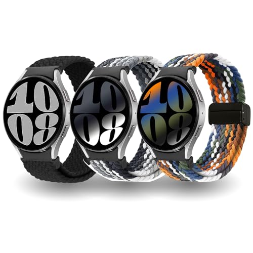 kytuwy Stretchy Nylon Bands Compatible for Samsung Galaxy Watch 6 Band 40mm 44mm, Magnetic Braided Sport Band for Galaxy Watch 6 Classic 47mm Band 43mm/Galaxy Watch 5 Pro Band 45mm Men Women