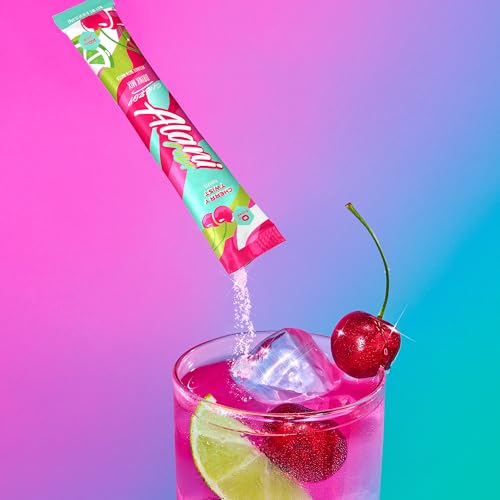 Image of Alani Nu CHERRY TWIST Energy Sticks, Energy Drink Powder, 200mg Caffeine, Pre Workout Performance with Antioxidants, On-The-Go Drink Mix, Biotin, B Vitamins, Zero Sugar, 5-10 Calories, 10 Pack
