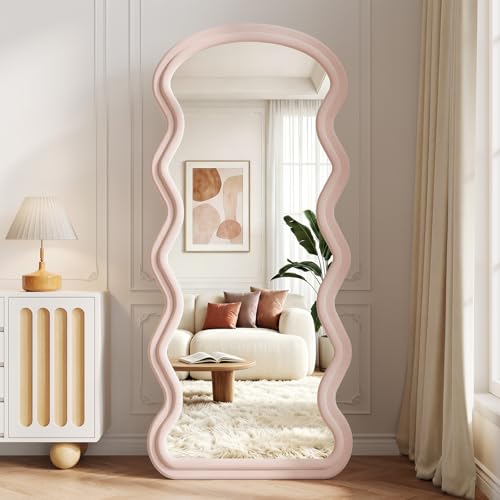 Image of Koonmi 71 inchx32 inch Wavy Mirror Full Length, Flannel Full Body Mirror