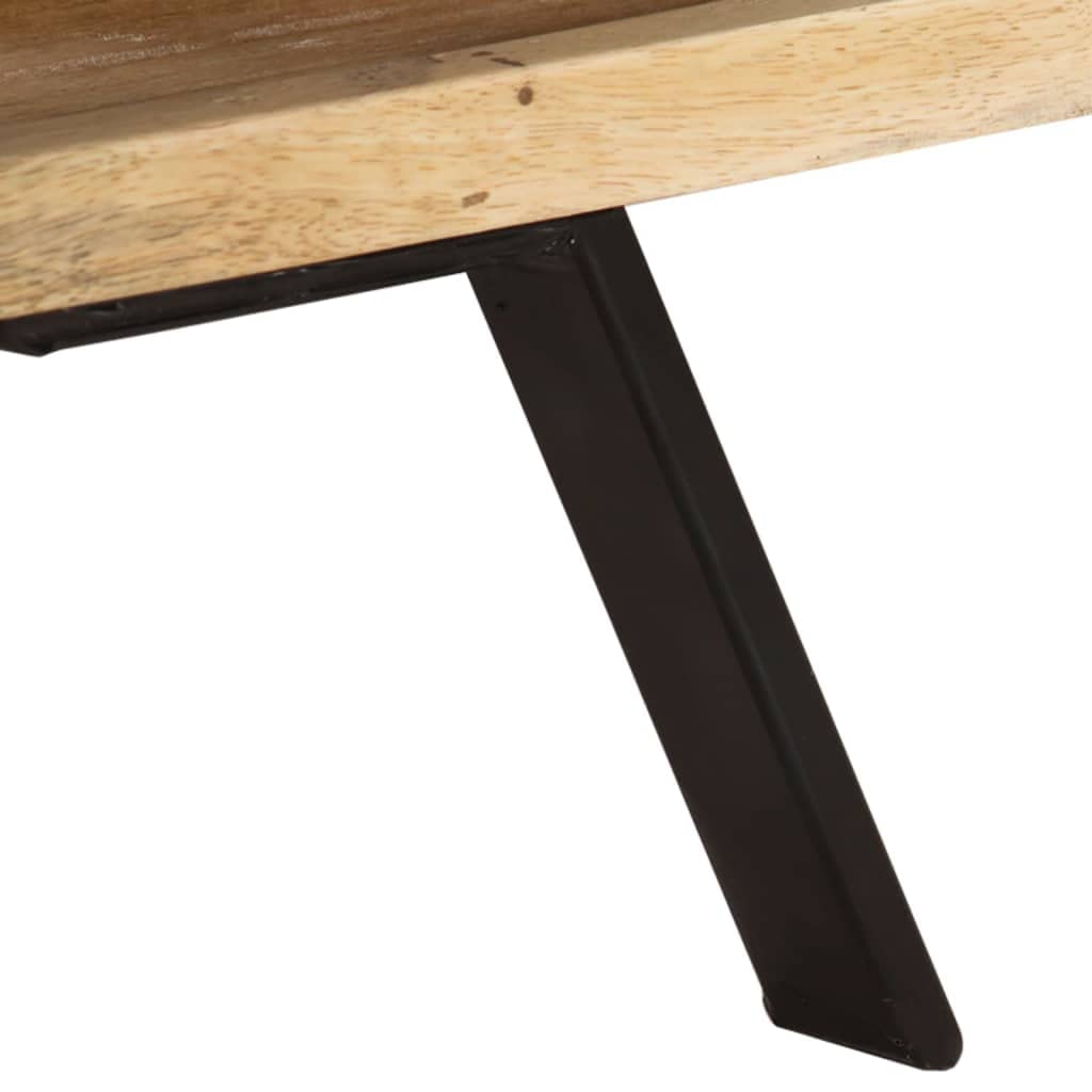 Mobile Porta TV 110x30x40 cm in Legno Massello di Mango | Mobiletto basso per soggiorno in stile rustico con ripiani per decoder e console di gioco.