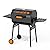KEYO GRILL 23-Inch Movable Charcoal Grill, High Temperature Resistant Glass Barrel Charcoal Grills with Adjustable Vents, Warming Rack Outdoor BBQ Grills for Backyard, Patio and Parties, Black
