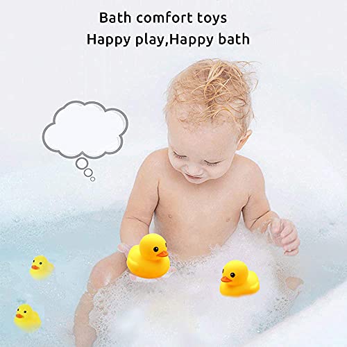 Yellow Rubber Ducks, 10pcs Preschool Bath Toys Bathtub Floating Squeaky Duckies Gift for Baby Shower Infants Kids Toddler Party Decoration - Image 3