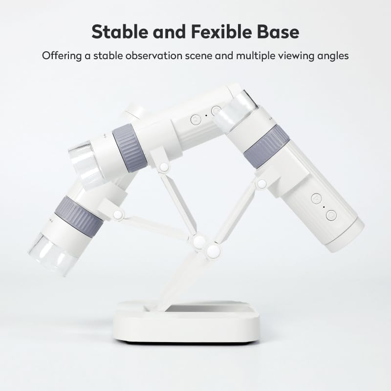 Bezprzewodowy mikroskop cyfrowy WiFi, 50X-1000X, przenośny mikroskop ręczny z kamerą HD 1080p, regulowany stojak i LED, mikroskop USB do iPhone'a, iPada, PC, dorosłych, dzieci, M2C (kolor