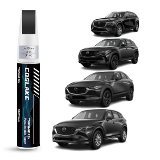 COSLAKE Car Touch Up Paint(Jet Black Mica(41W)) for Mazda, Car Paint Scratch Repair Kit, Quick & Easy Solution to Repair, 2 in 1 Scratch Remover Pen with Color-Matched