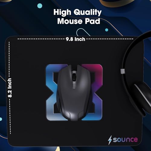 Image of Sounce Ergonomic Mouse Pad, Non-Slip, Anti-Skid, Waterproof, Splash-Proof Precision Tracking, Durable, Suitable for Gaming, Computer, Laptop, Home & Office (9.8 X 8.2 Inch Black)