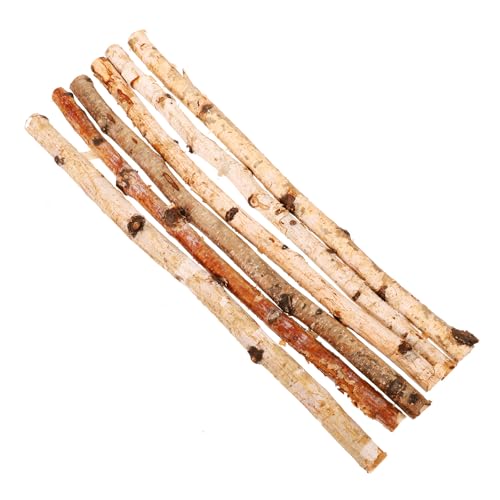 VILLCASE 6pcs Wood Log Sticks, 16'' Natural Birch Logs Twigs Craft Sticks Unfinished Wood Crafts Sticks for DIY Crafts Rustic Home Decor School Projects Festival Decoration