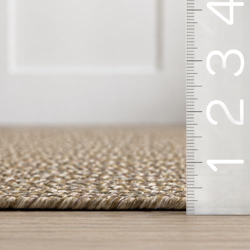 Image of Size 1.5x3 feet Cotton Braided Entryway Runner Rugs, Small Runners for Kitchen, Door Mat Indoor Entrance, Bathroom, Low-Pile Washable - (Beige Oval, 1.5x3 feet)