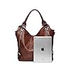 Women Tote Bag Handbags PU Leather Fashion Hobo Shoulder Bags with Adjustable Shoulder Strap, M, Brown