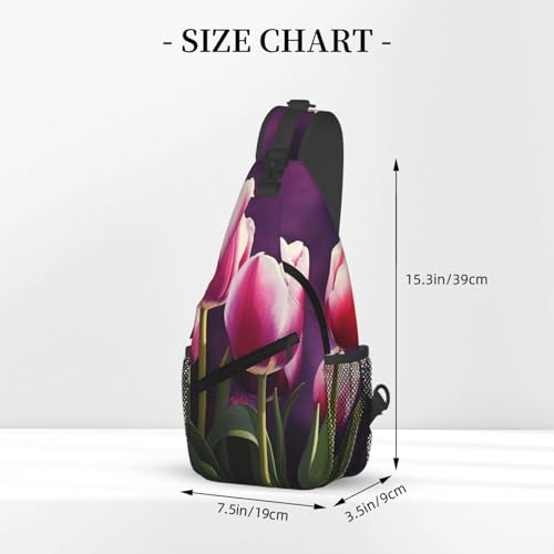 Bolso tipo bandolera unisex negro con diseño floral miniatura 2