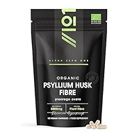 Fibre Supplement Organic Psyllium Husk 4000mg - Natural Prebiotic Fibre Supplement From Raw Plantago Ovata Seeds Resealable And Recyclable Pouch 90 Vegan Capsules By Alpha01