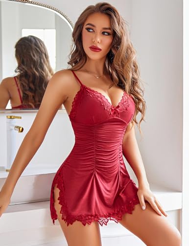 Avidlove Womens Lingerie Nightgowns for Women Soft Sexy Ruched Babydoll Lingerie - Image 5