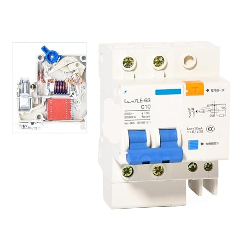 Disjoncteur domestique 2P 10A protecteur de fuite différentiel 30mA