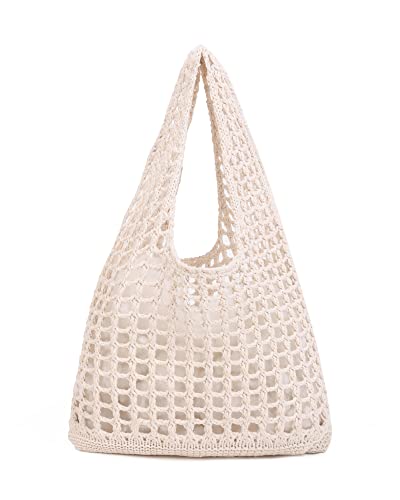 Stizimn Crochet Mesh Beach Tote Bag Shoulder Bag Handbags Knitting