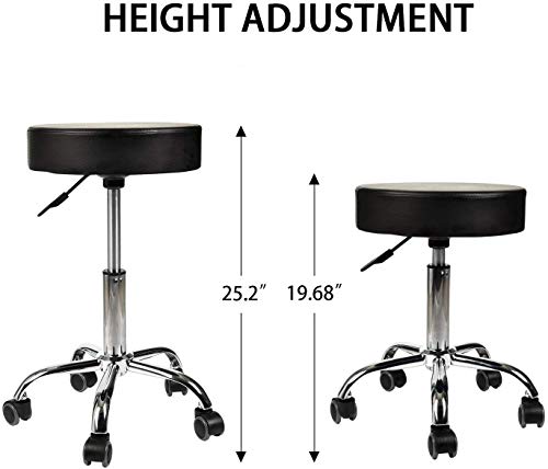 Set of 2, Salon and Spa Chairs Height Adjustable Medical Rolling Swivel Stool Chairs, Multi-Purpose Drafting Spa Stools, Tattoo Facial Massage Salon Stools