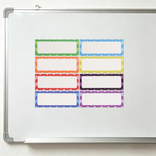 JEWEDECO 40pcs Dry Erase Magnetic Labels Writable Name Tags 3.2x1.2 Inch Reusable Strip Magnets with Coated Paper PVC and Soft Magnetic Material for Classroom and Office Organization - Image 7