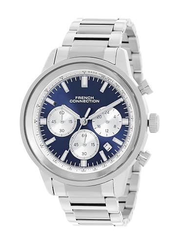Image of French Connection Sunray Blue Round Dial with IP Stainless Steel Metal Strap Chronograph Watch - for Mens FCN0120USM