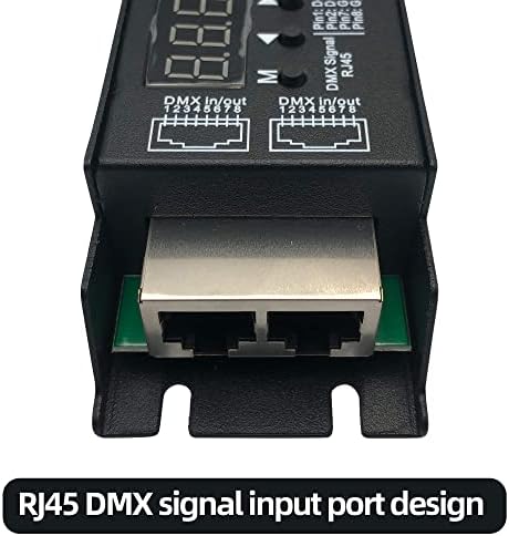 5 Channel DMX Decoder with RDM Digital Display,DMX512 Dimmer Driver PWM LED Controller for RGBCCT,RGBWW,RGBW or 5 White lightstrips LED Module Light Input 12V-48VDC