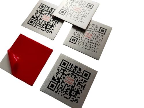 Set of 20 QR Code Metal Tags for Restaurant, Cafe Table Menu with Back Adhesive