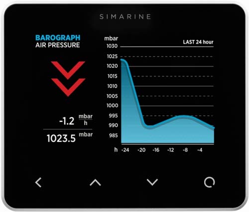 SIMARINE Pico One - Monitor a batteria a colori in alluminio, colore: Nero