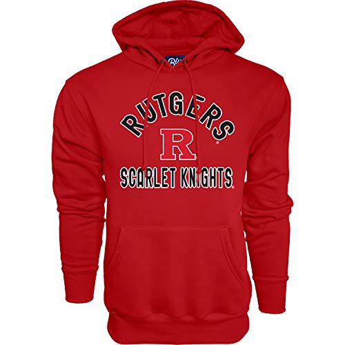 Blue 84 Men's Rutgers Scarlet Knights Hoodie Line Up Team Color, Rutgers Scarlet Knights Red, Large
