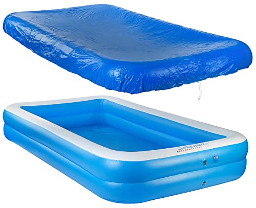 Speeron Zubehör zu Aufblasbarer Pool XXL: Aufblasbares Jumbo-Planschbecken inkl. Abdeckung, 305 x 183 x 51 cm (Kinderpool mit Abdeckung, XXL Planschbecken, groß)