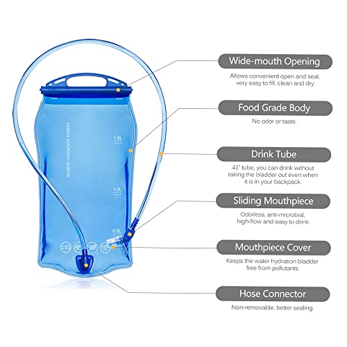 Jiangtao Bolsa de água dobrável PEVA para ciclismo ao ar livre, bolsa de água para esportes e hidrat