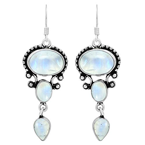 Natural Moonstone 925 Silver Plated...