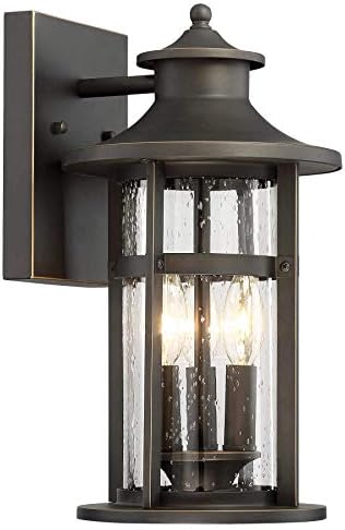 Minka Lavery Outdoor Wall Light 72552-143C Highland Ridge Exterior Wall Lantern, 3-Light 180 Watts, Oil Rubbed Bronze