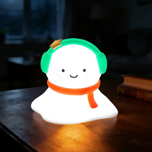 Image of Snow Baby Silicone Night Light - Rechargeable, Adjustable Brightness and Timer Function, Suitable for Children's Rooms and Bedrooms, Great Gift for Festivals