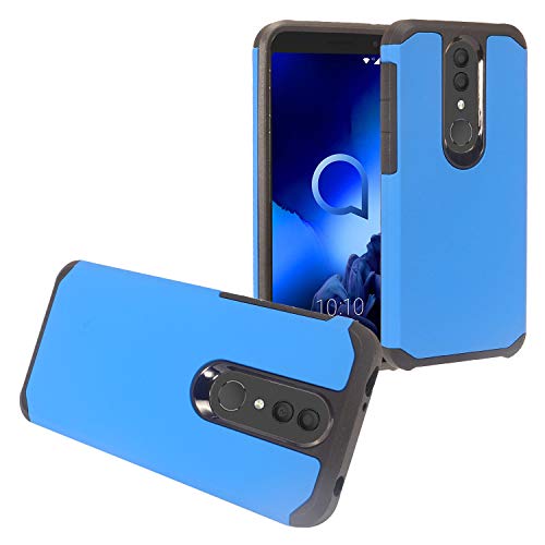Z-GEN - Alcatel Onyx 5008R - Rubberized Hybrid Phone Case + Tempered Glass Screen Protector - AH2 Blue