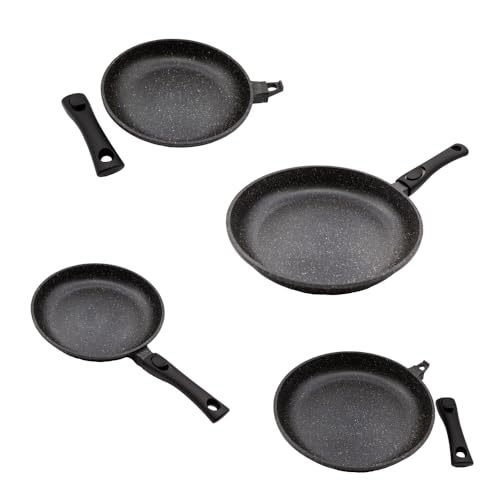 PRADEL LUXE, lot de poêles 20/24/28/30 cm, sauteuse et grill 28 c...