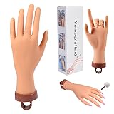 Practice Hand for Acrylic Nails, Flexible Nail Hand Practic Nail Training Fake Hand Nails Practice M